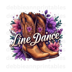 Arquivo PNG de dança de linha, dançarina de linha png, design ocidental, botas de cowgirl, garota country, dança de linha country, design floral png, dança country
