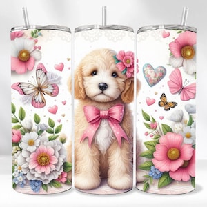 Envoltura para vaso Labradoodle Skinny de 20 oz, envoltura recta, diseño de sublimación, archivo PNG, vaso para mamá perro, idea de regalo para amantes de los perros, envolturas para vasos, png