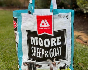 Goat Tote - recycled woven Polypropylene feed bag tote