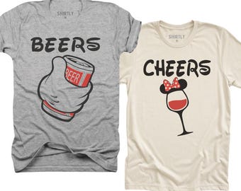 Her Beast His Belle Matching Couple Shirts Vintage Style magical Tees Park Couples Vacation T-Shirt his and her shirts for Main Street