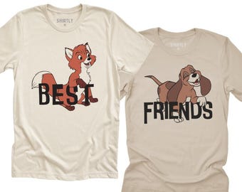 Best Friends shirt Main Street tee fox shirt hound shirt couple shirt matching shirts cousins shirts his and hers sibling shirts family tees