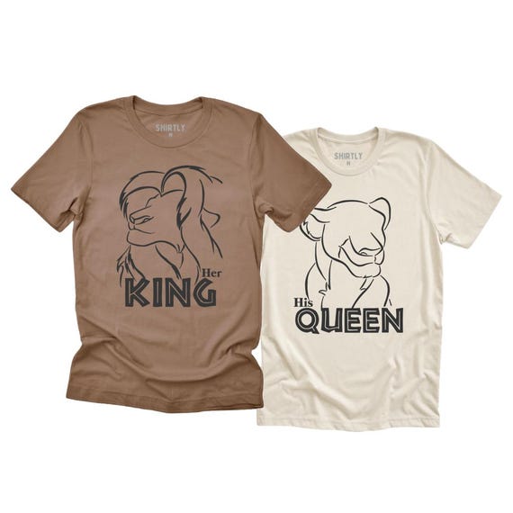 Her Simba His Nala Couple Shirts: Matching Lion King Graphic Tees