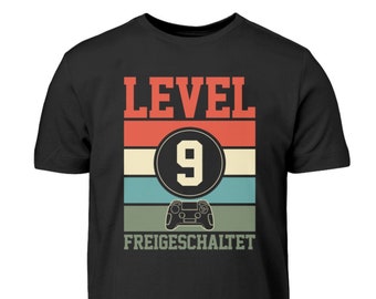 Level 9 Freigeschaltet 9. Geburtstag Gamer Gaming Kindergeburtstag  - Kinder T-Shirt