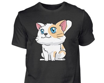 Katzen T-Shirt Katze Kawaii Katzenhalter Katzen-Liebhaber Katzen-Geschenke  - Herren Shirt