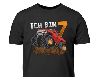 7e verjaardag monstertruck 7 jaar kinderverjaardag I AM 7 - kinder T-shirt