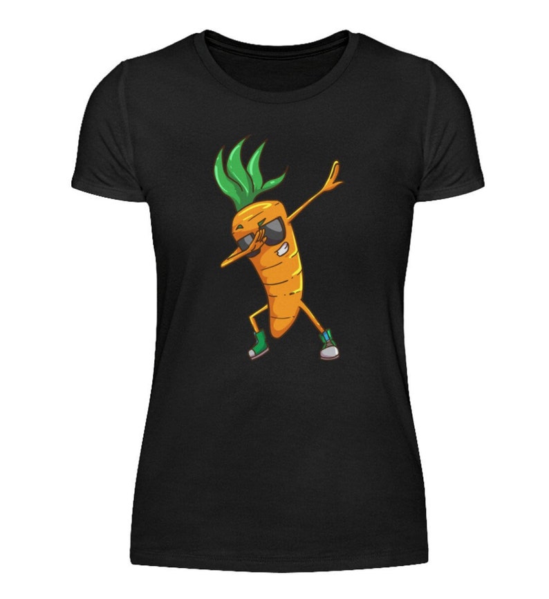 Lustige Karotte Shirt Karotten Gemüse Vegan Veganer Möhre Mohrrübe Damenshirt Bild 1