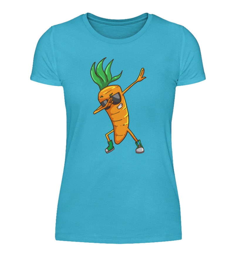 Lustige Karotte Shirt Karotten Gemüse Vegan Veganer Möhre Mohrrübe Damenshirt Bild 4