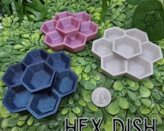 3D Printed Hermit Crab Food Dish: 7-Well Hexagon Feeder