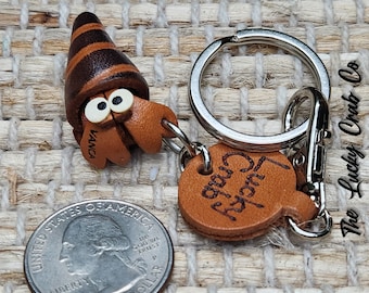 3D Leather Hermit Crab Charm: Zipper Pull, Key Charm