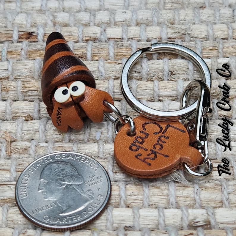 Hermit Crab Lovers Gift Hermit Crab Charm Hermit Crab Zip Pull Hermit Crab Key Charm image 1