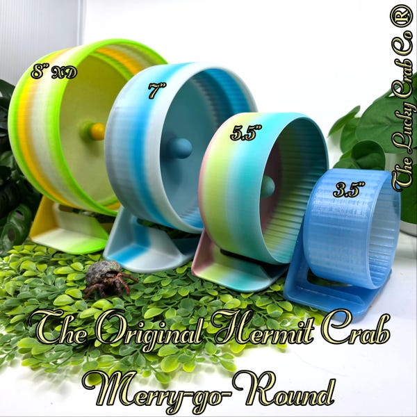 The Original 3D Printed Hermit Crab Wheel: Merry-go-Round, 3-8 inch