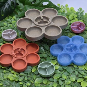 hermit crab accessories Hermit Crab Feeding Dish Divided Flower Dish flower dish 3D Printed Hermit Crab Food Dish The Lucky Crab