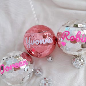 Personalized Disco Ball Cup Tumbler Last Disco Bachelorette Decoration Hen Party Disco Cocktail Cups