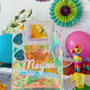 Personalized Gift Bag for Final Fiesta Bachelorette Party, Gift for Bridesmaid Proposal, Tote Bag Holographic