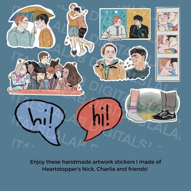 Heartstopper Artworks Instant Download These Cute .png Clip Etsy