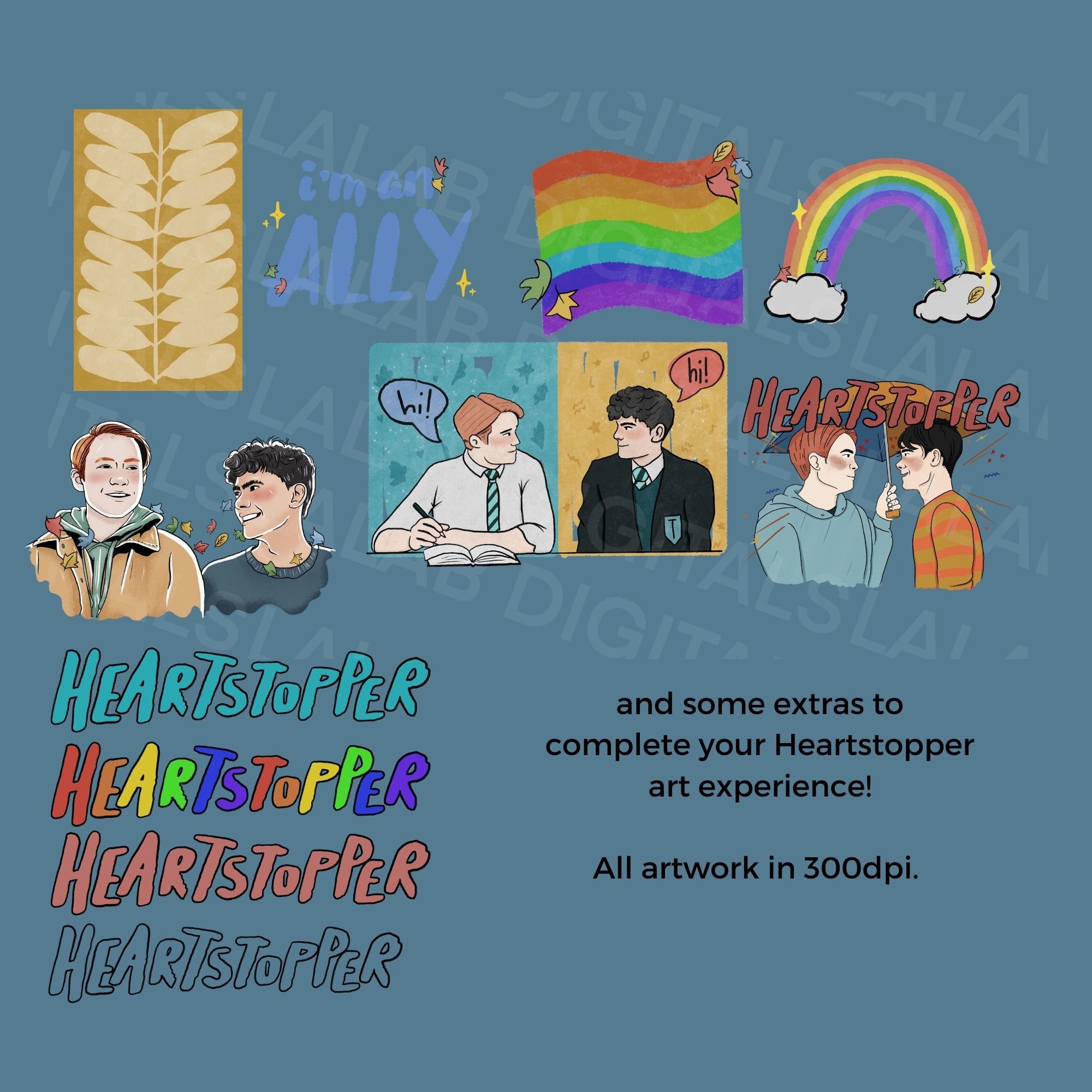 Heartstopper Artworks Instant Download These Cute .png Clip Etsy Canada