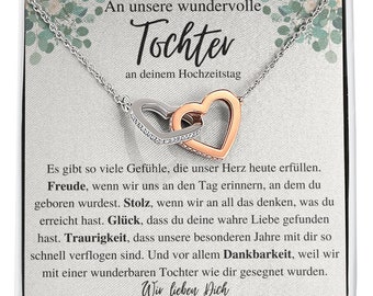 To Our Daughter Necklace, Mother Gift To Daughter For Wedding, Daughter Wedding Gift From Mom, Parents Of The Bride Gift