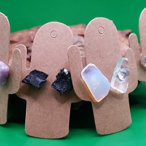 One Pair Handmade Crystal Chip Stud Earring Minimalist Design Natural Raw Stone Opalite Lepidolite Rutile Quartz Black Tourmaline Birthday