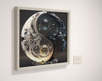 Yin Yang Crystal Art Print: Spiritual Meditation Decor (Digital Download)