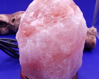 One (1) USB Natural Pink Himalayan Salt Lamp Unique Home Décor Relaxation Lighting Mood Enhancer Sleep Aid Air Purifying Coworker Gift