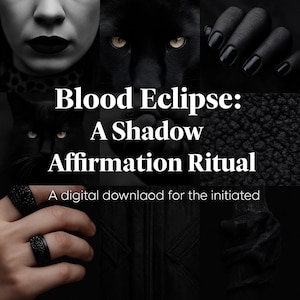 Mazzo di affermazioni sull'eclissi di sangue, download digitale, oracolo del lavoro ombra, carte rituali di energia femminile oscura per il potere di guarigione