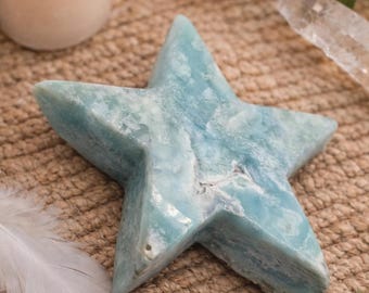 Blue Aragonite Star Crystal - Calming Communication Stone