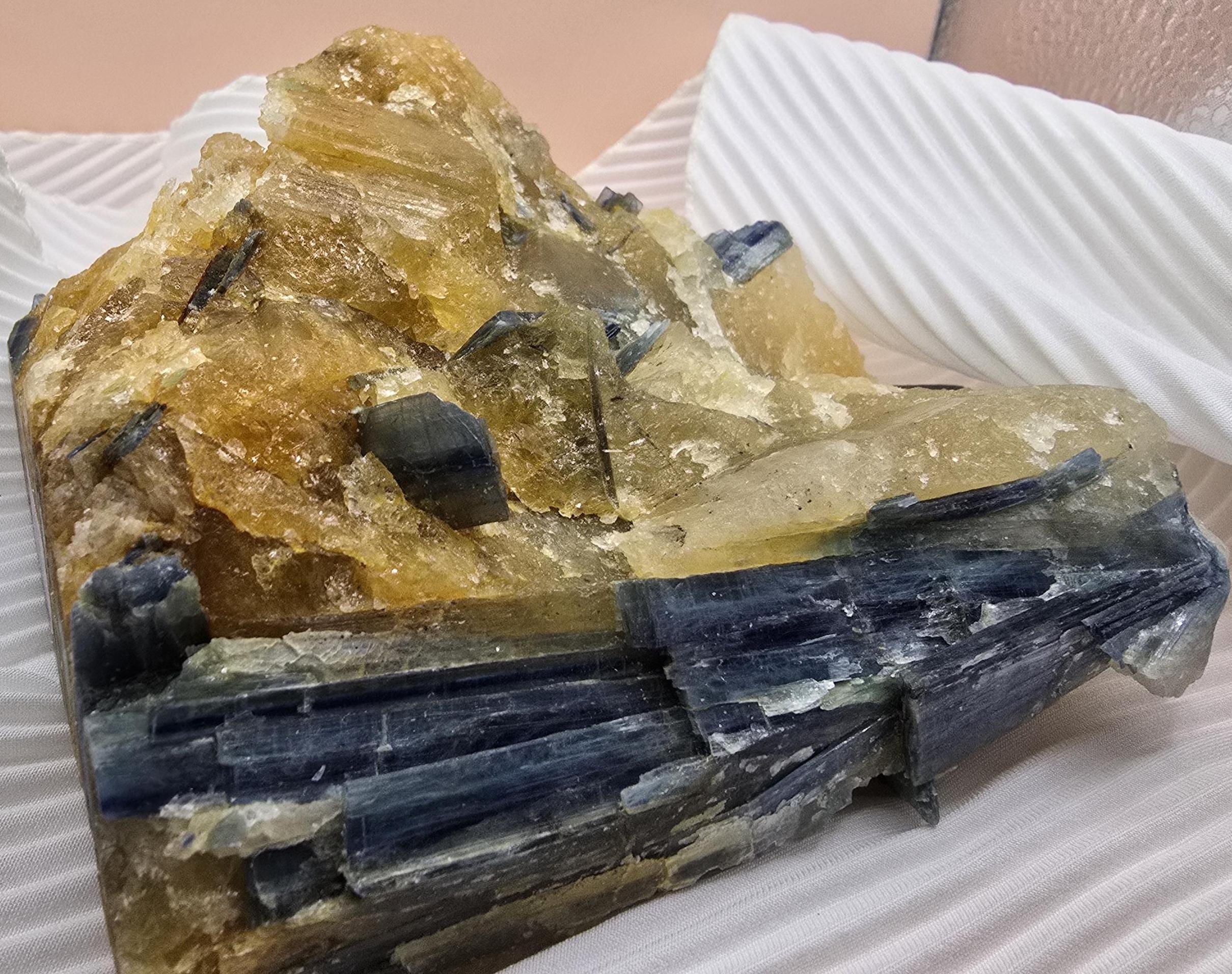 Large Blue Kyanite Crystal in Mica High Vibration Healing Stone for Chakra Balancing Intuitive Activation Divine Communication