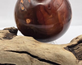 3.62 Inch Carnelian Sphere Polished Orange Crystal Orb Natural