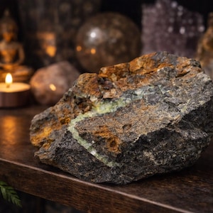 Exhibición decorativa de cristal mineral Wavellite botrioidal verde sobre matriz para amantes de los minerales