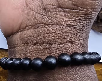 Lightweight Stretch Bracelet Boho Chic Fashion Jet Crystal Everyday Wear Spiritual Shielding Travel Protection Ancestral Healing