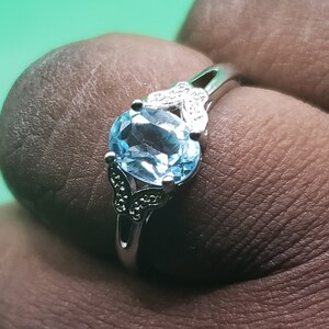 Gemstone Ring Aquamarine Anniversary Gift March Birthstone Promise Ring Birthday Serenity and Harmony Quinceanera Sweet 16 Promise Ring