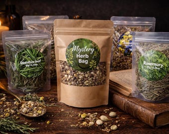 Herbal Alchemy Mystery Bag: Dried Herbs and Flowers for Tea, Bath, and Ritual