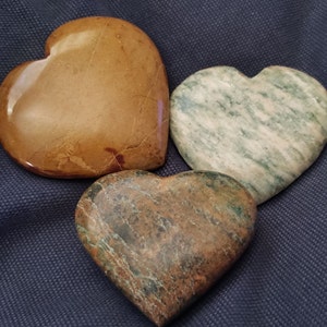 One (1) Medium Crystal Heart Home Interior Accents Mookaite Mahogany Obsidian Chrysocolla Real Estate Staging Idea Palm Stone