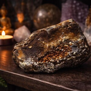 Ejemplar de wavellita en matriz de hierro. Entusiasta de los cristales. Amante de los minerales del chakra del corazón y del tercer ojo.