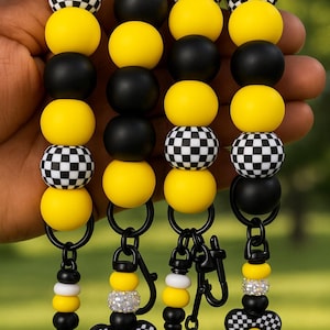 Yellow Checkered Keychain