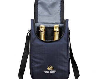 Outer Woods Insulated 2 Bottle Wine Cooler Bag - Ideal for Carrying Wine, Whisky, Vodka, Beer, Juice and More