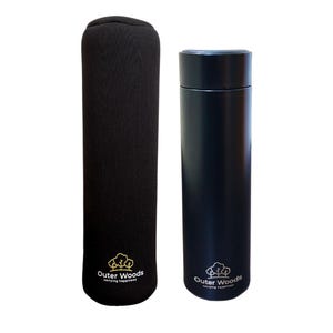Outer Woods 魔法瓶 | プレミアム断熱 450ml SS ボトル、ネオプレン製キャリーケース付き | 12 時間以上温かい飲み物や冷たい飲み物が保冷