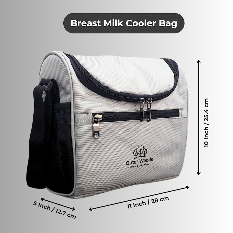 Outer Woods Insulated Breast Milk Cooler Bag With 4 Units of Ice Gel Packs 6 to 8 Hours of