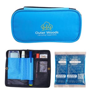 Outer Woods Insulin Kühltasche | 6+ Stunden Kühlung für Diabetikerreisen | Isolierte Medizintasche & Kleine Kühltasche | Diabetiker-Kühltasche