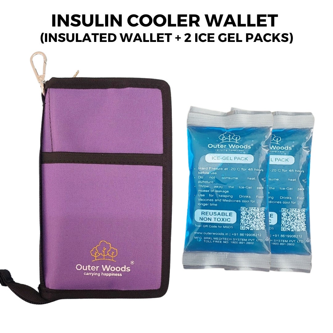 Outer Woods Insulin Cooling Wallet for Diabetics With Two Free Ice Gel