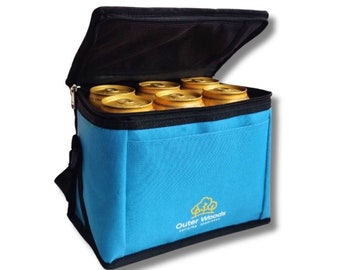 Outer Woods Insulated Beer Can Cooler Bag - Fits 6 x 500ml Beer Cans | Beach Cooler Bag | Beer Cooler Bag | Insulated Bag | Soft Cooler