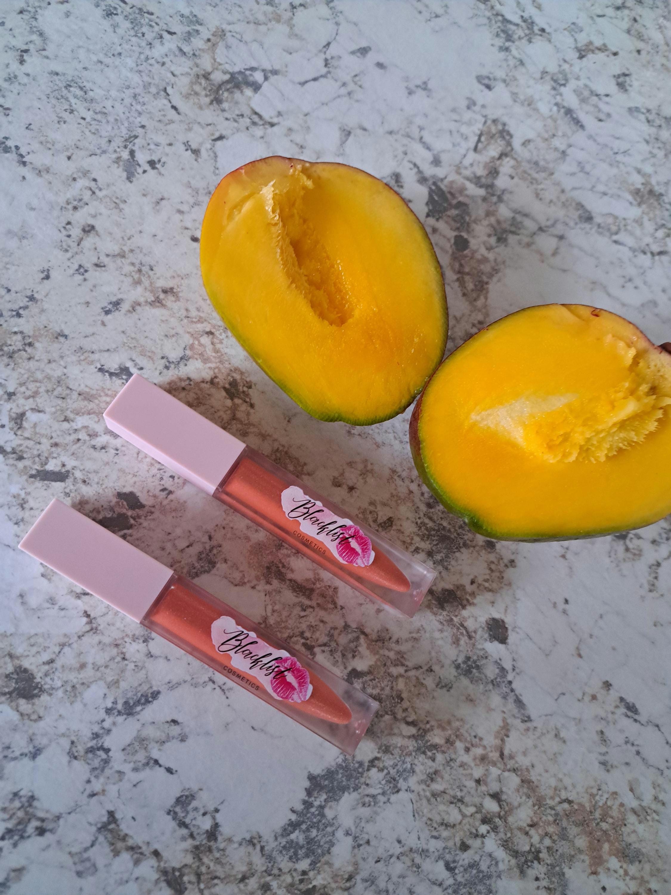 Tropical Kiss #18 Mango Scented Lip Gloss – High Shine, Moisturizing, Non-Sticky Summer Lip Glow
