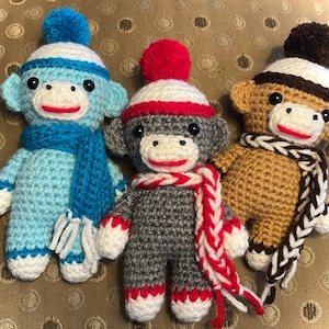 Sock Monkey Mini - Amigurumi (crochet) PDF Pattern