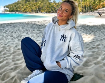 Yankees Hoodie Embroidered For Women Men