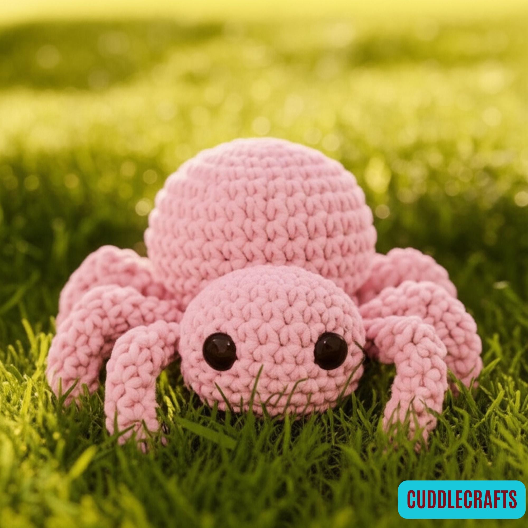 Cute Spider Plush, Handmade Pink Amigurumi Crochet Toy, Cuddly Stuffed Animal, Unique Nursery Decor, Gift for Kids