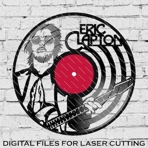 エリック・クラプトン - エルヴィス・プレスリー - レーザーカットビニール LP レコード テンプレート (含まれるファイル: psd、ai、jpg、pdf、svg)