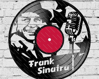 Frank Sinatra - Laser Cut Vinyl LP Record Template (FILES INCLUDED: psd, ai, jpg, pdf & svg)