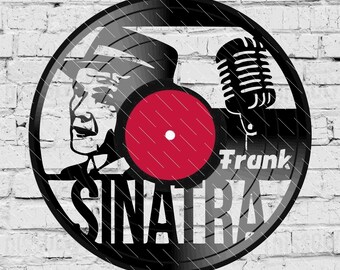 Frank Sinatra - Laser Cut Vinyl LP Record Template (FILES INCLUDED: psd, ai, jpg, pdf & svg)