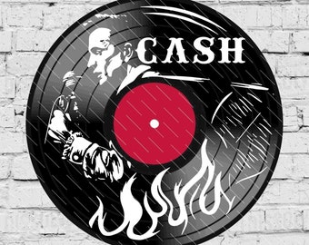Johnny - Johnny Cash - Laser Cut Vinyl LP Record Template (FILES INCLUDED: psd, ai, jpg, pdf & svg)