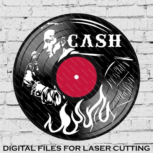 Johnny - Johnny Cash - Laser Cut Vinyl-LP-Vorlage (DATEIEN: psd, ai, jpg, pdf & svg)